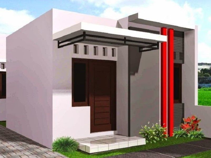 Desain Rumah Kotak 1 Lantai Warna Putih