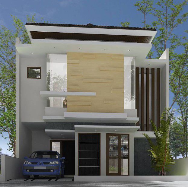 teras rumah minimalis modern 2 lantai