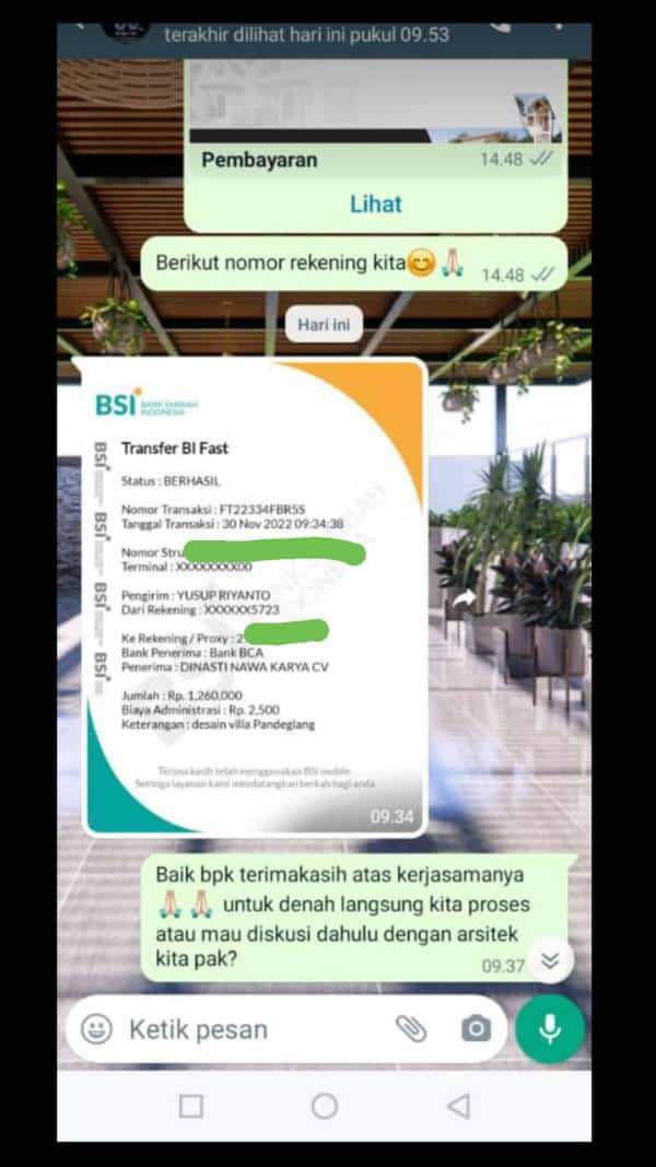 Testimoni bukti transfer 23