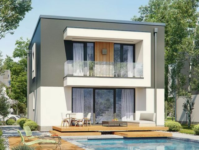 Rumah Kotak Minimalis Halaman Luas