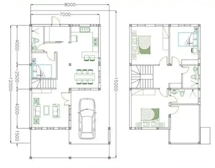 Desain rumah ukuran 7x12 2 lantai 5 kamar