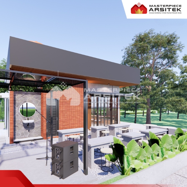 cafe minimalis depan rumah