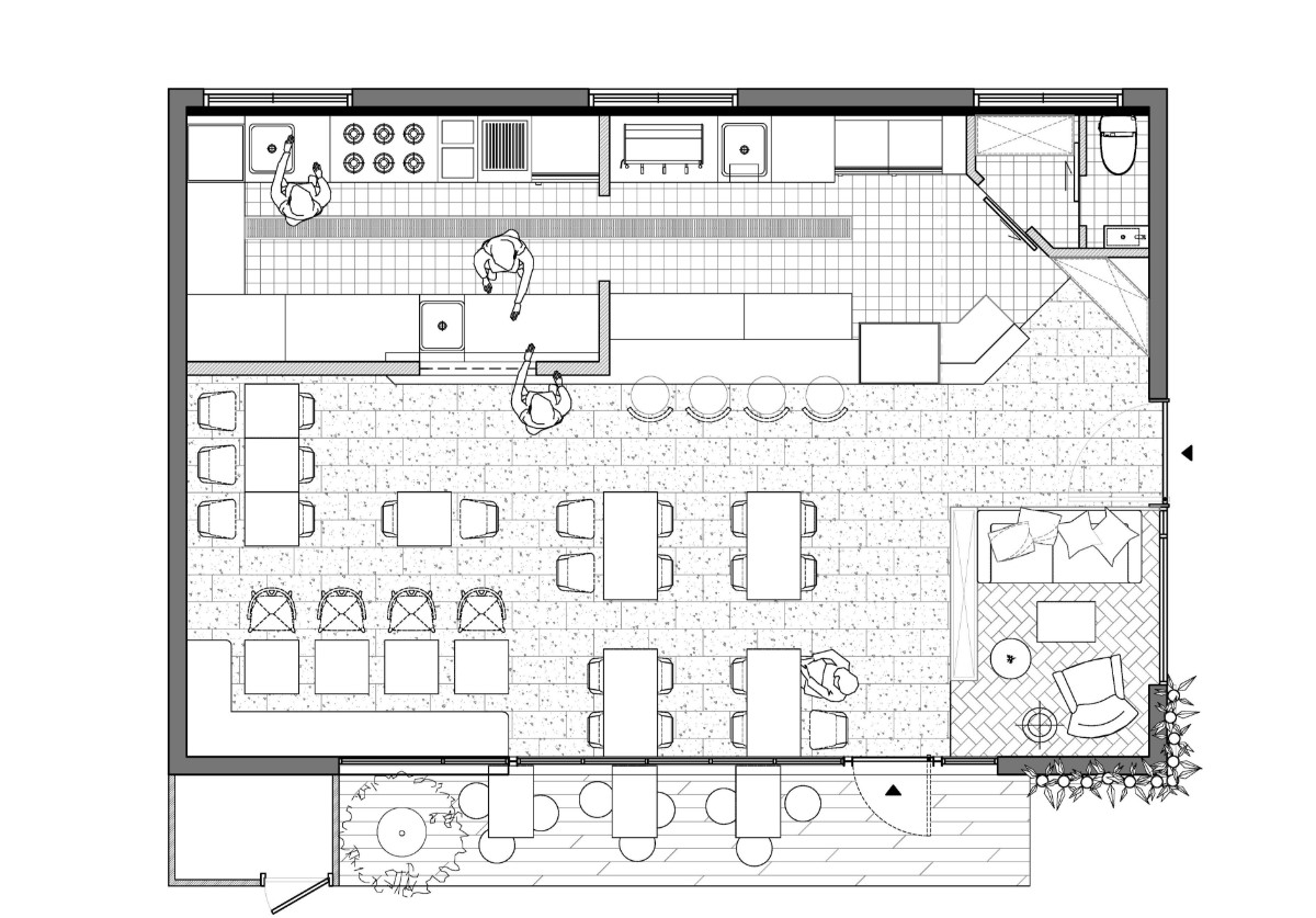 denah cafe minimalis