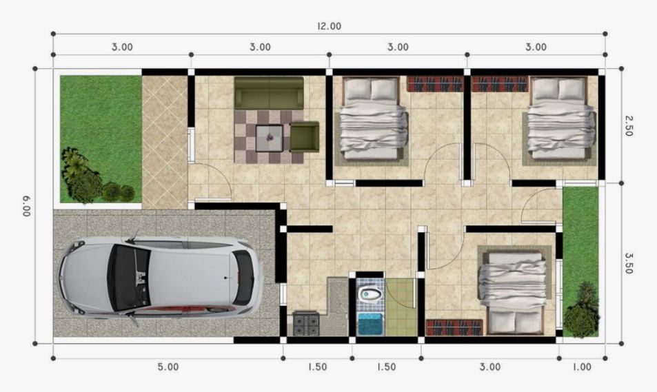 Model Rumah 3 Kamar Terbaru Type 45