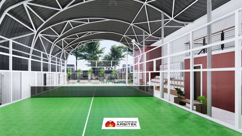 Desain lapangan padel indoor