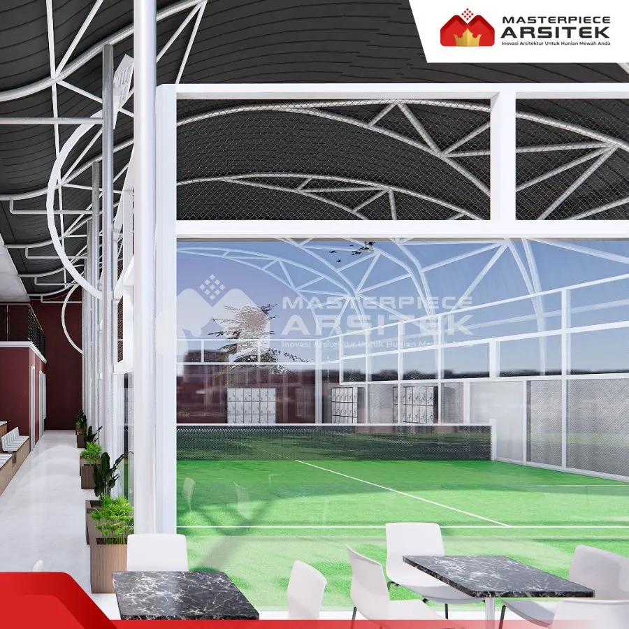desain lapangan padel indoor