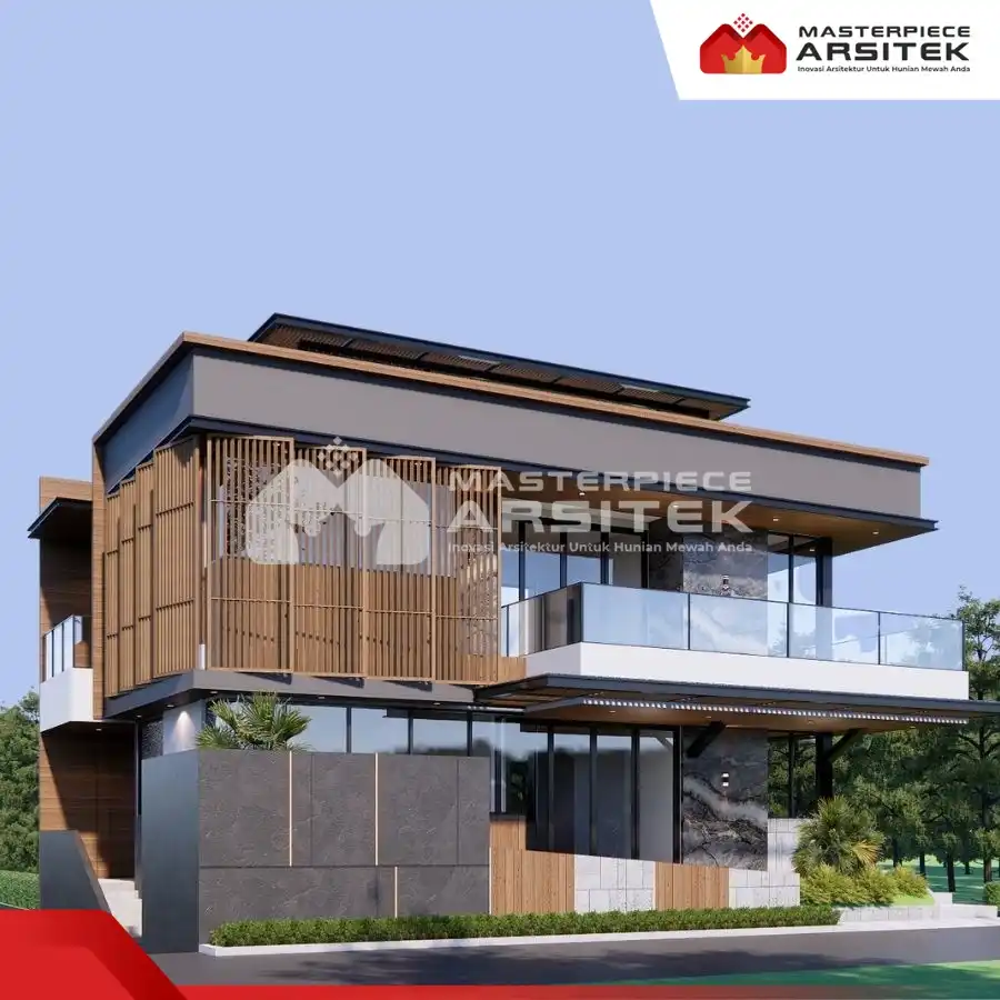 Tampak Depan Rumah Mewah Minimalis Modern 2 Lantai